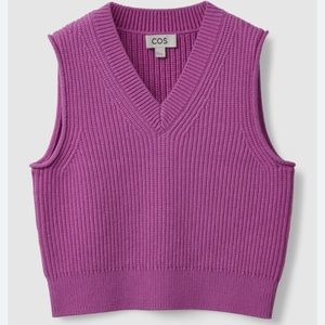 COS Cropped V-neck Knitted Vest SZ Medium in Like New Condition